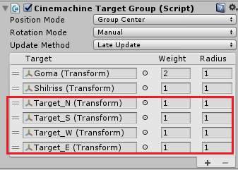 Unity Chinemachineのtargetgroupが動的に変えられないので工夫したお話 ゴマちゃんフロンティア