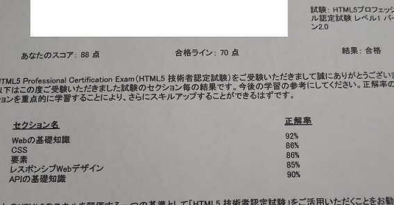 「HTML5プロフェッショナル認定試験 レベル1(Ver2.0)」を受験した感想と合格までの勉強方法について